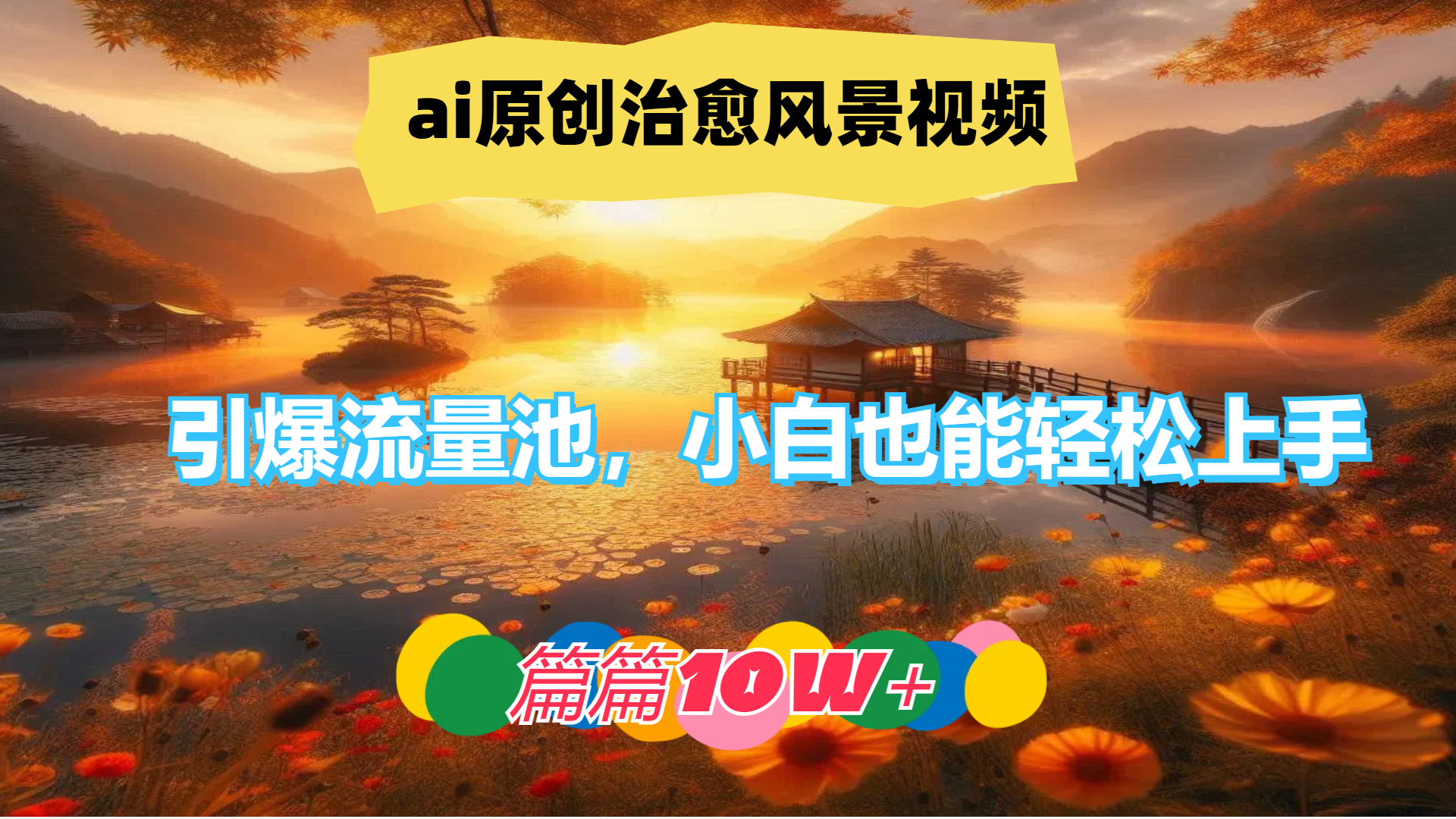 ai原创治愈风景视频，引爆流量池，小白也能轻松上手，篇篇10w+！