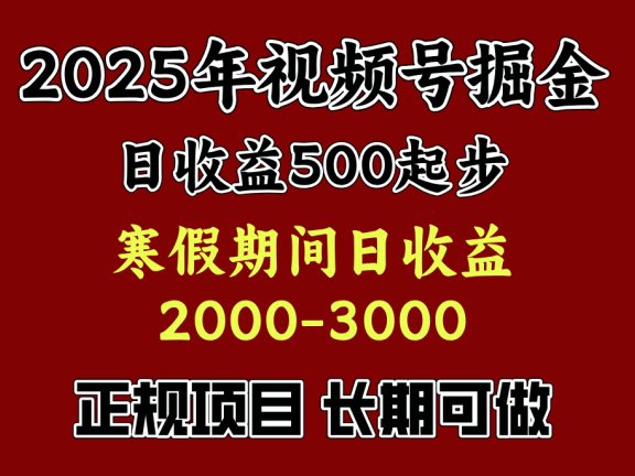 寒假期间一天收益2000+，小白一天就能上手